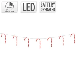 LED Zuckerstangenlichterkette 330 cm mit 28 warmweißen LEDs-ECD Germany Best