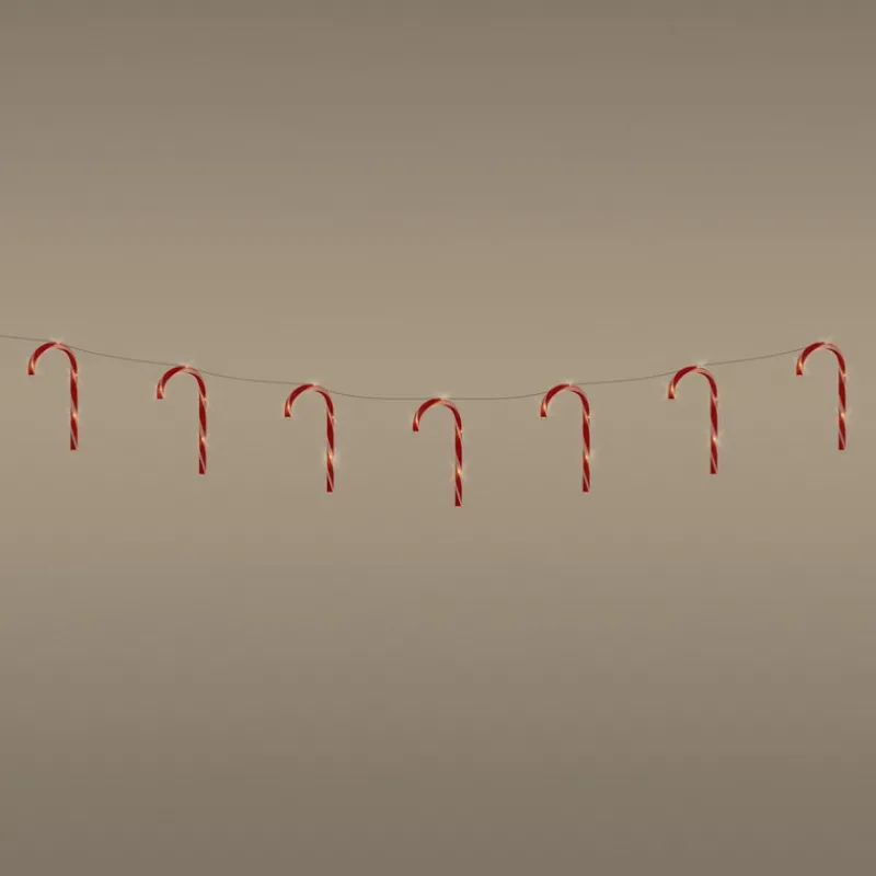 LED Zuckerstangenlichterkette 330 cm mit 28 warmweißen LEDs-ECD Germany Best