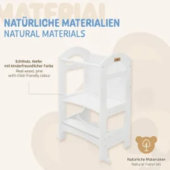 Lernturm 2in1 für Kinder ab 1 Jahr Weiß aus Holz inkl. Tafel von Joyz-ECD Germany Hot