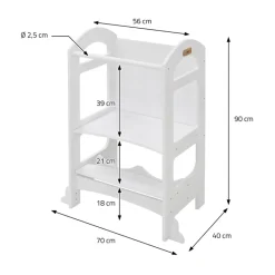 Lernturm 2in1 für Kinder ab 1 Jahr Weiß aus Holz inkl. Tafel von Joyz-ECD Germany Hot