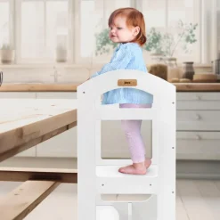 Lernturm 2in1 für Kinder ab 1 Jahr Weiß aus Holz inkl. Tafel von Joyz-ECD Germany Hot