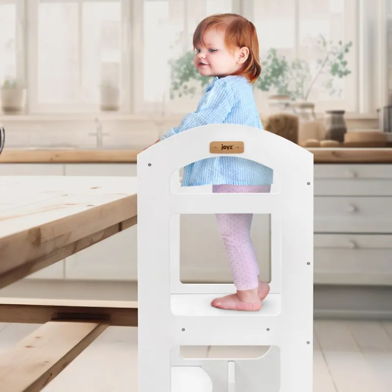 Lernturm 2in1 für Kinder ab 1 Jahr Weiß aus Holz inkl. Tafel von Joyz-ECD Germany Hot