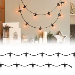 Lichterkette 3,6 m mit 10 Glühbirnen Warmweiß Flammen Effekt-ECD Germany Best