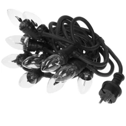 Lichterkette 3,6 m mit 10 Glühbirnen Warmweiß Flammen Effekt-ECD Germany Best