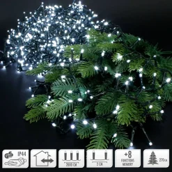 Lichterkette LED 20 m weiß 1000 LED Birnen-ECD Germany Discount