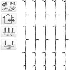 Lichterkette LED mit 720 LEDs Kaltweiß-ECD Germany Best