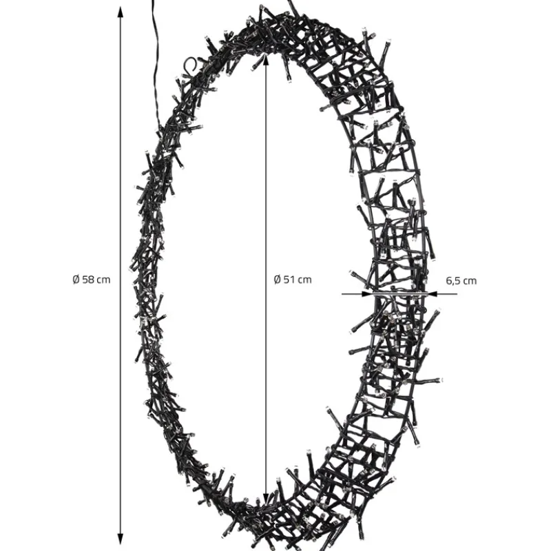 Lichterkranz 500 LEDs Warmweiß Ø 58cm IP44-ECD Germany Best