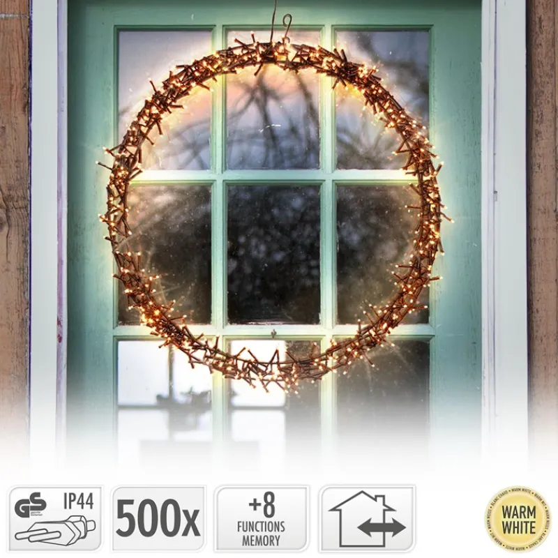 Lichterkranz 500 LEDs Warmweiß Ø 58cm IP44-ECD Germany Best