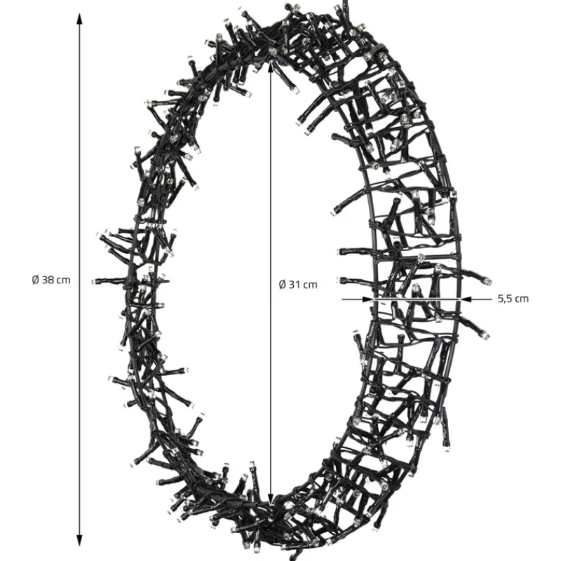 Lichterkranz 300 LEDs Warmweiß Ø 38cm IP44-ECD Germany Clearance