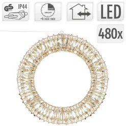 Lichterkranz für Weihnachten 38 cm warmweiß 480 LEDs IP44 Innen/Außen-ECD Germany Outlet