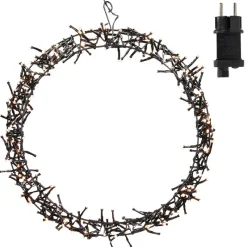 Lichterkranz für Weihnachten Ø38cm Warmweiß 300 LEDs IP44 Innen/Außen-ECD Germany Discount