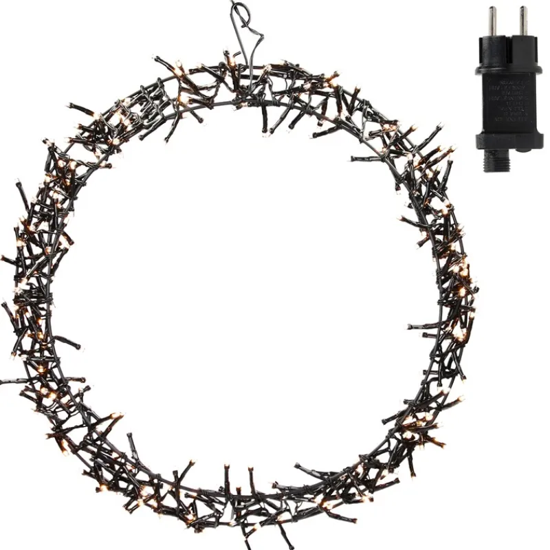 Lichterkranz für Weihnachten Ø38cm Warmweiß 300 LEDs IP44 Innen/Außen-ECD Germany Discount