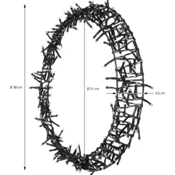 Lichterkranz für Weihnachten Ø38cm Warmweiß 300 LEDs IP44 Innen/Außen-ECD Germany Discount