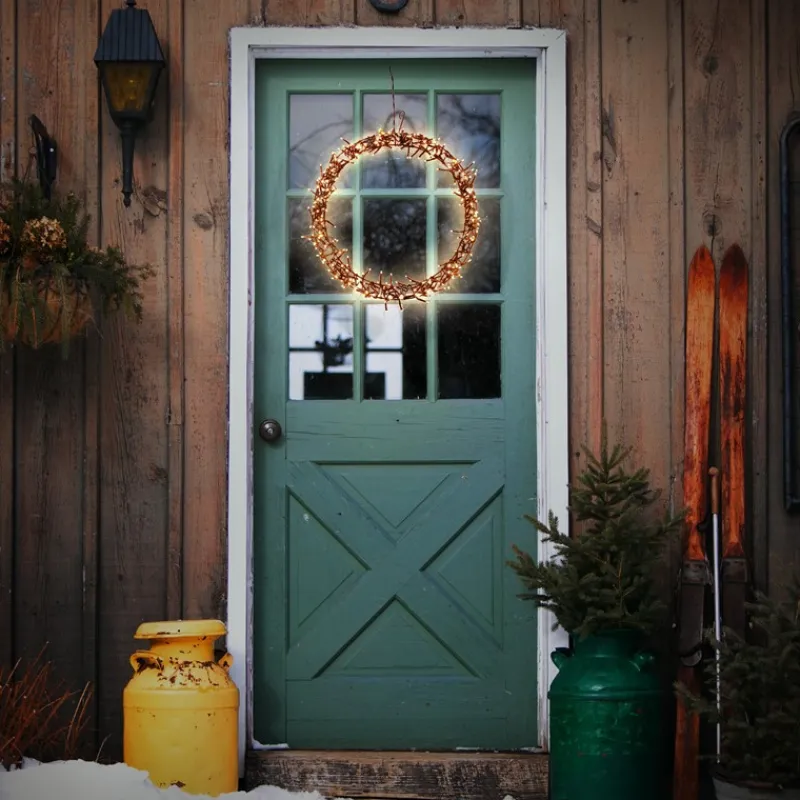 Lichterkranz für Weihnachten Ø38cm Warmweiß 300 LEDs IP44 Innen/Außen-ECD Germany Discount