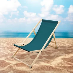 Liegestuhl 5er Set klappbar aus Holz 3 Liegepositionen bis 120 kg Dunkelgrün-ECD Germany Best