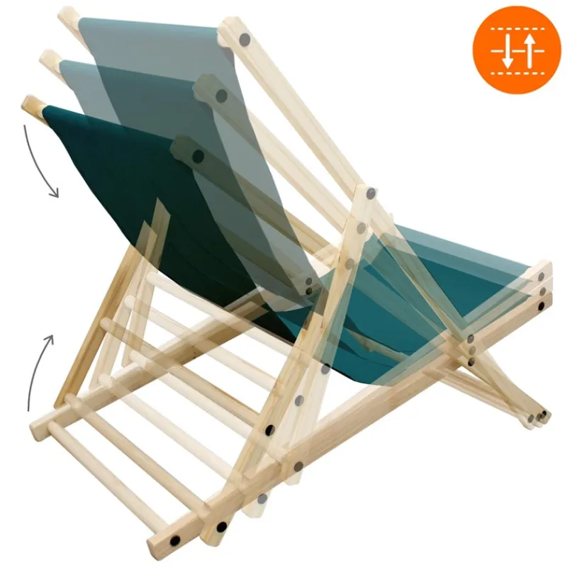 Liegestuhl 4er Set klappbar aus Holz 3 Liegepositionen bis 120 kg Dunkelgrün-ECD Germany Hot