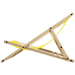 Liegestuhl klappbar Gelb Holz verstellbare Rückenlehne bis 120 kg Sonnenliege Gartenliege Strandliege-ECD Germany Outlet