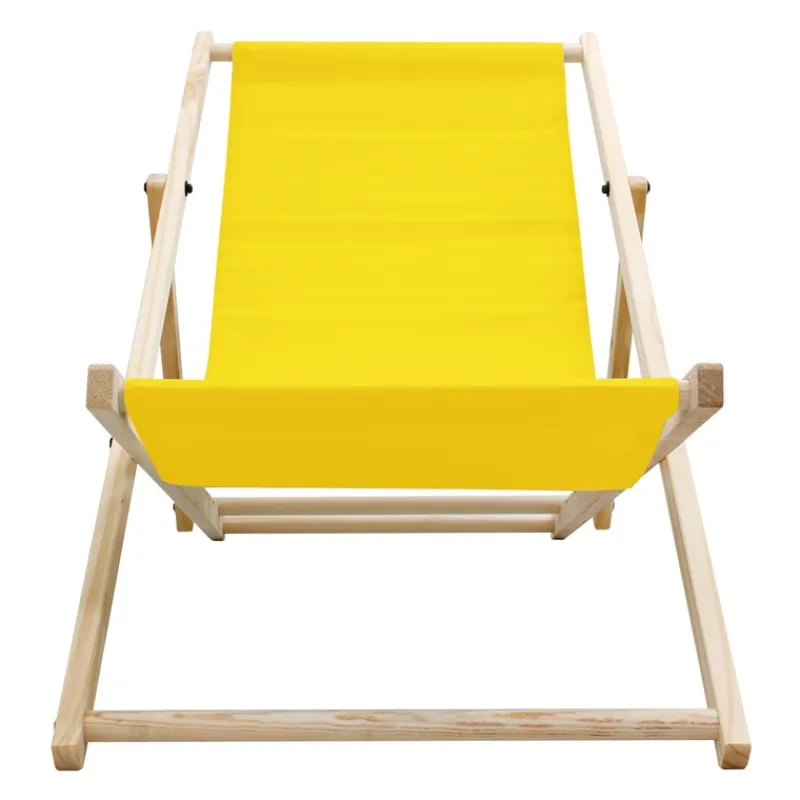 Liegestuhl klappbar Gelb Holz verstellbare Rückenlehne bis 120 kg Sonnenliege Gartenliege Strandliege-ECD Germany Outlet
