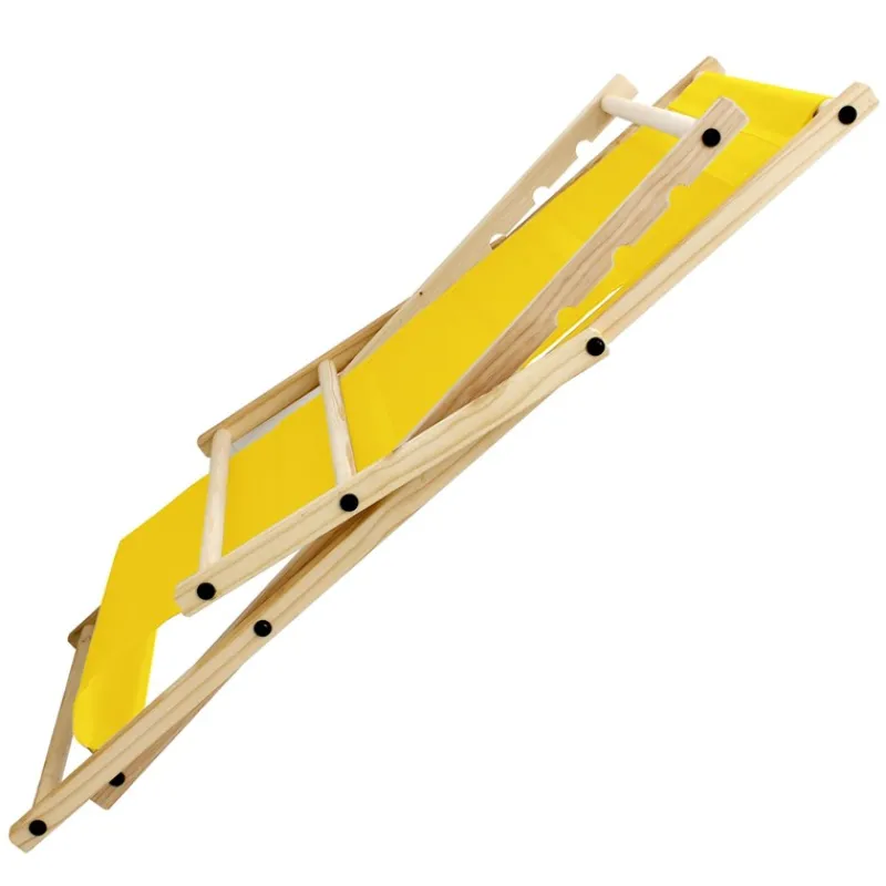 Liegestuhl klappbar Gelb Holz verstellbare Rückenlehne bis 120 kg Sonnenliege Gartenliege Strandliege-ECD Germany Outlet