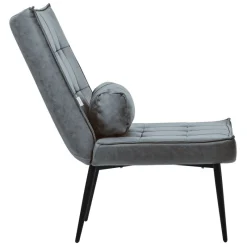 Lounge Chair aus Kunstleder Anthrazit Polstersessel mit Lendenkissen Relaxsessel ML-Design-ECD Germany Sale