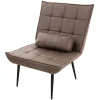 Lounge Chair aus Kunstleder Braun Polstersessel mit Lendenkissen Relaxsessel ML-Design-ECD Germany Discount