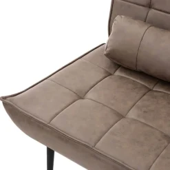 Lounge Chair aus Kunstleder Braun Polstersessel mit Lendenkissen Relaxsessel ML-Design-ECD Germany Discount