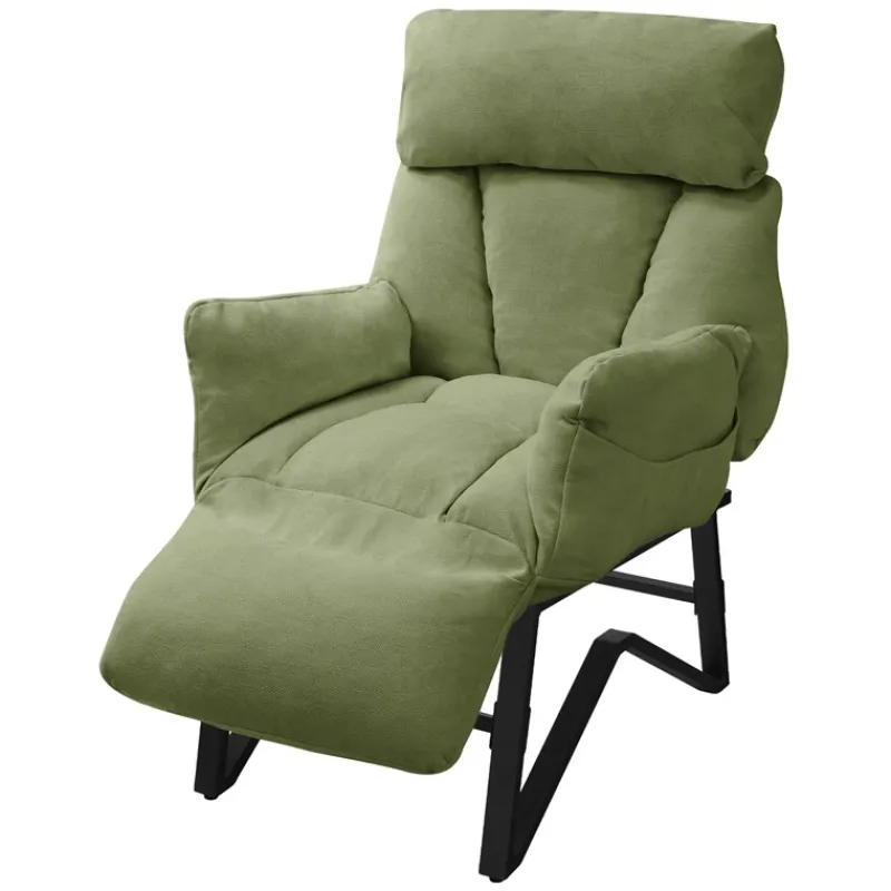 Loungesessel mit Armlehnen Grün Relaxsessel mit Leinenbezug ML-Design-ECD Germany Online