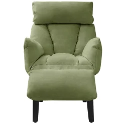 Loungesessel mit Armlehnen Grün Relaxsessel mit Leinenbezug ML-Design-ECD Germany Online