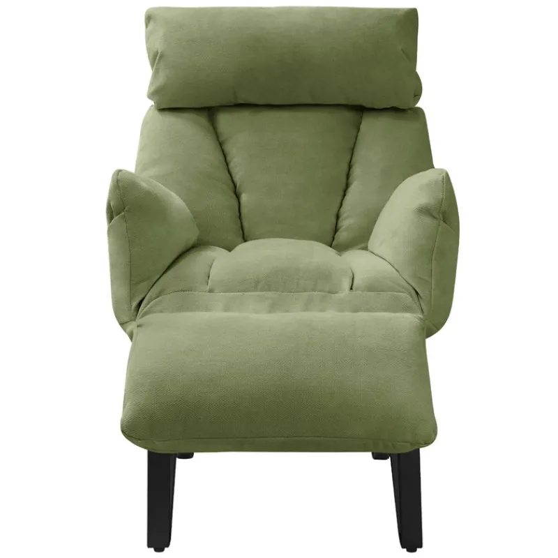 Loungesessel mit Armlehnen Grün Relaxsessel mit Leinenbezug ML-Design-ECD Germany Online