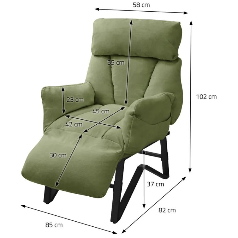 Loungesessel mit Armlehnen Grün Relaxsessel mit Leinenbezug ML-Design-ECD Germany Online