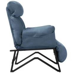 Loungesessel mit Armlehnen Blau Relaxsessel mit Leinenbezug ML-Design-ECD Germany New