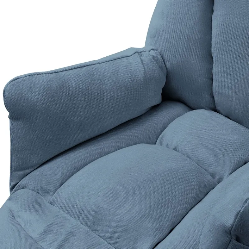 Loungesessel mit Armlehnen Blau Relaxsessel mit Leinenbezug ML-Design-ECD Germany New