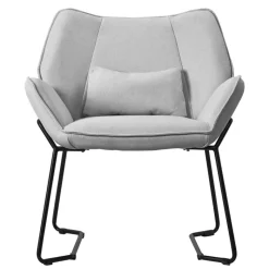 Loungesessel mit Armlehnen Hellgrau Relaxsessel mit Leinenbezug ML-Design-ECD Germany Clearance