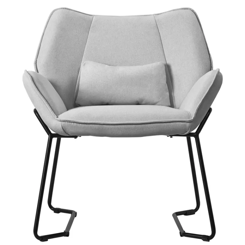 Loungesessel mit Armlehnen Hellgrau Relaxsessel mit Leinenbezug ML-Design-ECD Germany Clearance