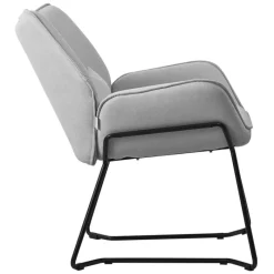 Loungesessel mit Armlehnen Hellgrau Relaxsessel mit Leinenbezug ML-Design-ECD Germany Clearance