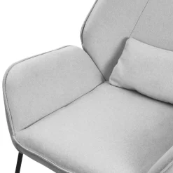 Loungesessel mit Armlehnen Hellgrau Relaxsessel mit Leinenbezug ML-Design-ECD Germany Clearance