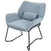 Loungesessel mit Armlehnen Blau Relaxsessel mit Leinenbezug ML-Design-ECD Germany