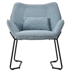 Loungesessel mit Armlehnen Blau Relaxsessel mit Leinenbezug ML-Design-ECD Germany