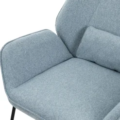 Loungesessel mit Armlehnen Blau Relaxsessel mit Leinenbezug ML-Design-ECD Germany