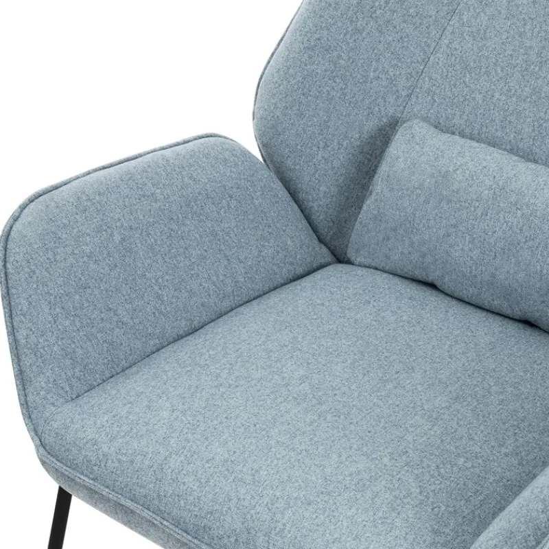 Loungesessel mit Armlehnen Blau Relaxsessel mit Leinenbezug ML-Design-ECD Germany