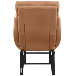 Loungesessel mit Armlehnen Braun Relaxsessel mit Leinenbezug ML-Design-ECD Germany New