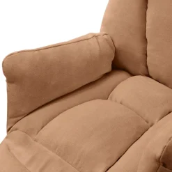 Loungesessel mit Armlehnen Braun Relaxsessel mit Leinenbezug ML-Design-ECD Germany New