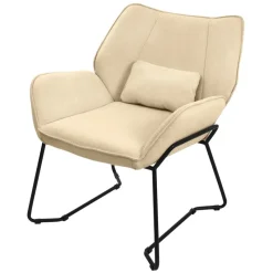 Loungesessel mit Armlehnen Rosa Relaxsessel mit Leinenbezug ML-Design-ECD Germany Online