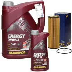 Ölwechselset mit Mannol Energy Combi LL 5W-30 6L, Audi A4, VW Passat (3B)-ECD Germany Discount
