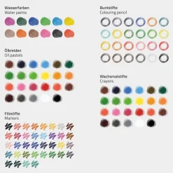 Malset 150-Teilig im Holzkoffer mit Filzstiften, Wachsmalstiften, Ölpastellkreide und Buntstiften-ECD Germany Outlet