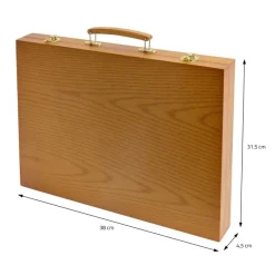 Malset 150-Teilig im Holzkoffer mit Filzstiften, Wachsmalstiften, Ölpastellkreide und Buntstiften-ECD Germany Outlet