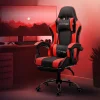 Massage Gaming Stuhl Schwarz/Rot aus PU-Leder ML-Design-ECD Germany New