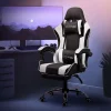 Massage Gaming Stuhl Schwarz/Weiß aus PU-Leder ML-Design-ECD Germany Best