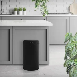 Mülleimer mit Sensor 30L rund aus Stahl Schwarz matt Automatisches Öffnen & Schließen ML-Design-ECD Germany Hot