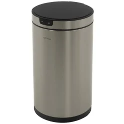 Mülleimer mit Sensor 30L rund aus Edelstahl, Silber, Automatisches Öffnen & Schließen ML-Design-ECD Germany